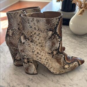 Snakeskin booties